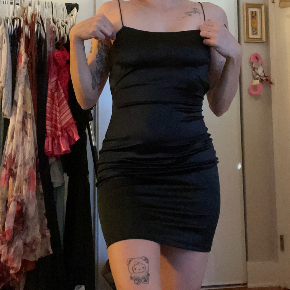Satin material mini dress